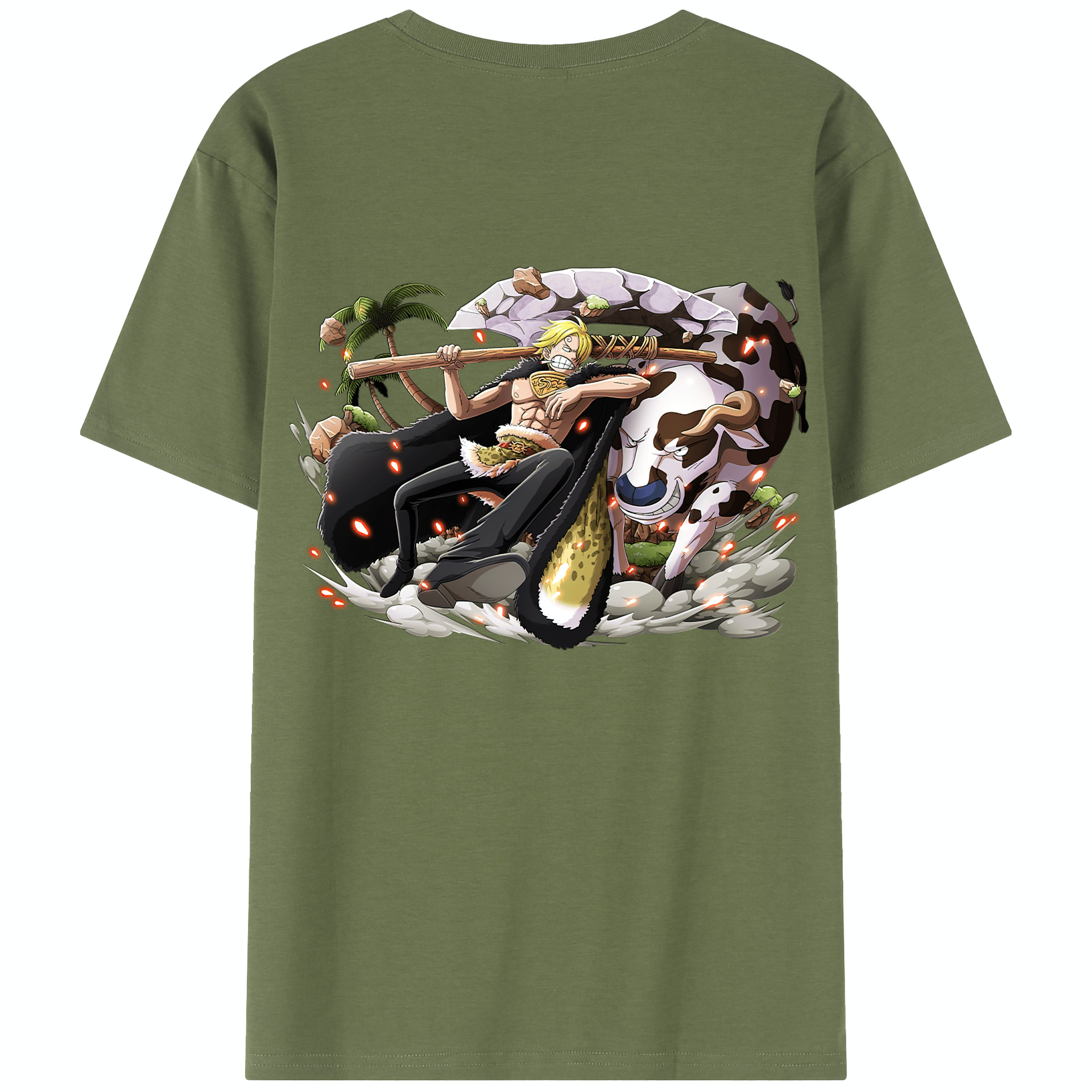 ワンピース サンジ ONE PIECE Sanji 綿100％半袖Tシャツ（背面プリント）
